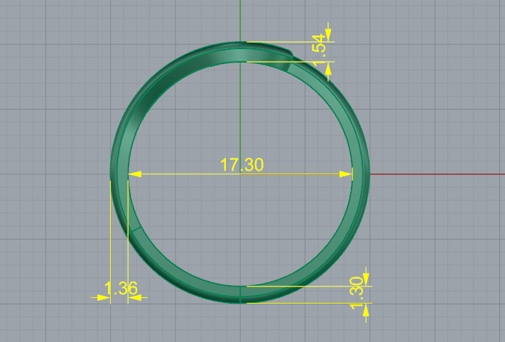 Ring heart N013050 3D print model_6