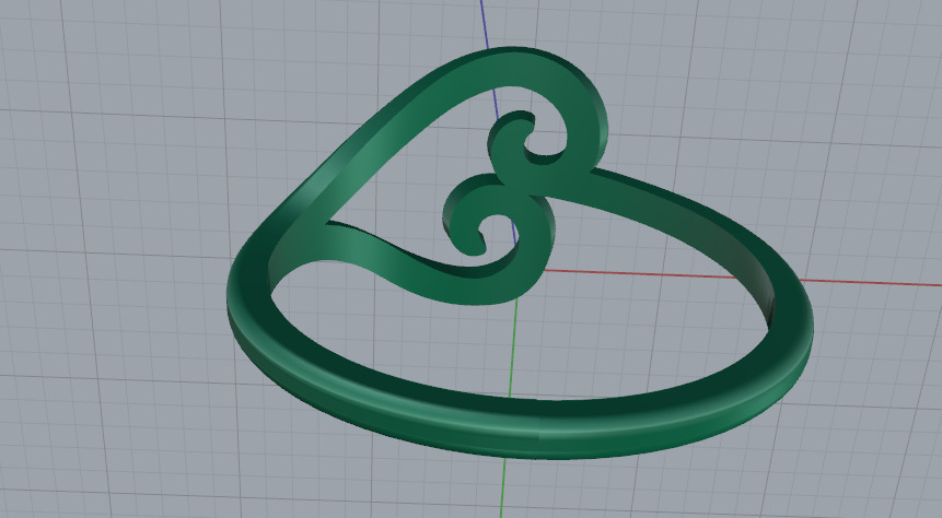 Ring heart N013050 3D print model_5