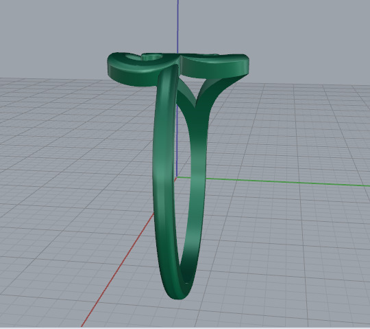 Ring heart N013050 3D print model_3