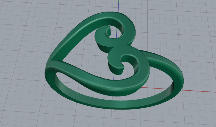 Ring heart N013050 3D print model_2