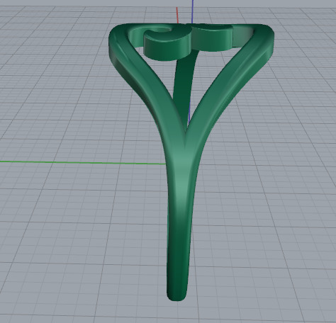 Ring heart N013050 3D print model_4