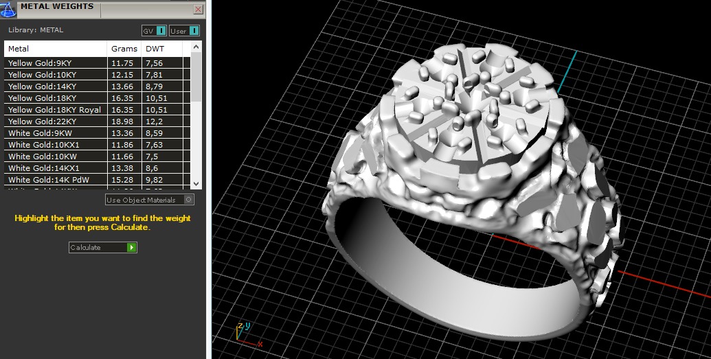 Ring nugget N013049 3D print model_9