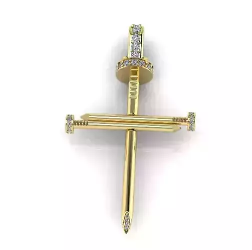 Pendant Cross in nail style N013046