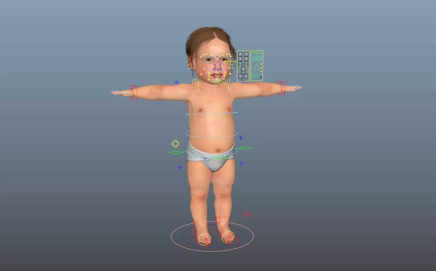 Baby boy and girl 3D model_0