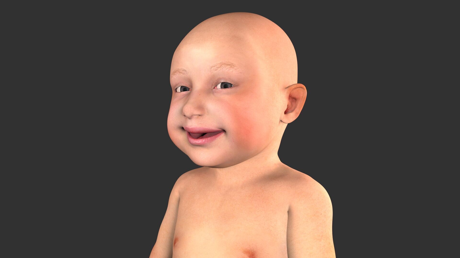 Baby boy and girl 3D model_7