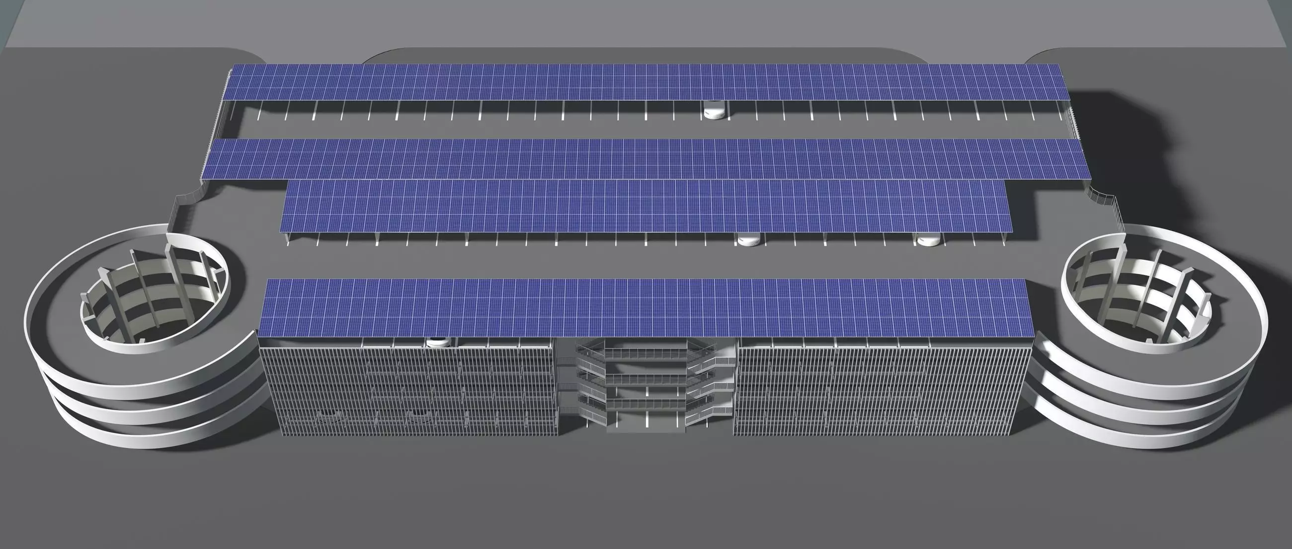 Solar parking garage building 25-14 3D model