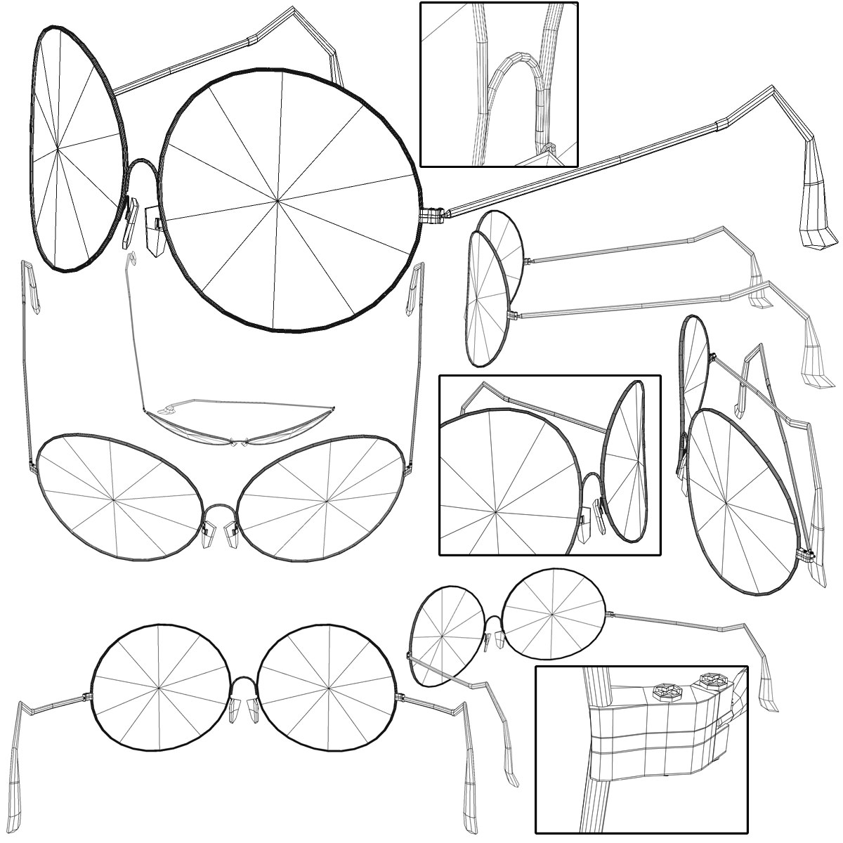 Sunglasses ray-ban aviator - ray-ban aviator 3D model_10