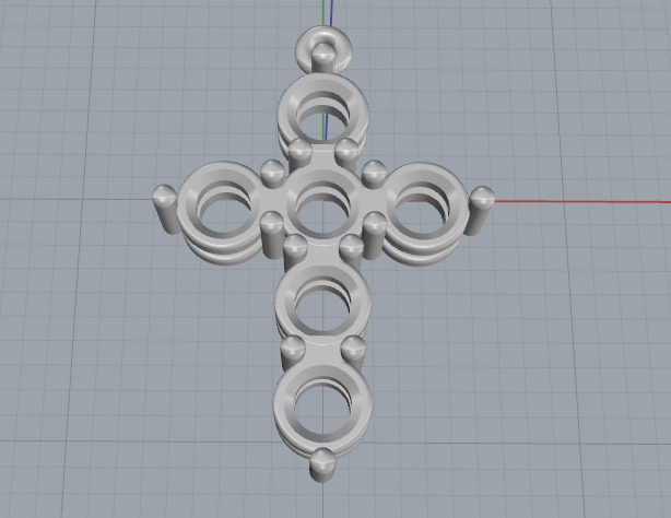 Cross Pendant N013136 3D print model_3