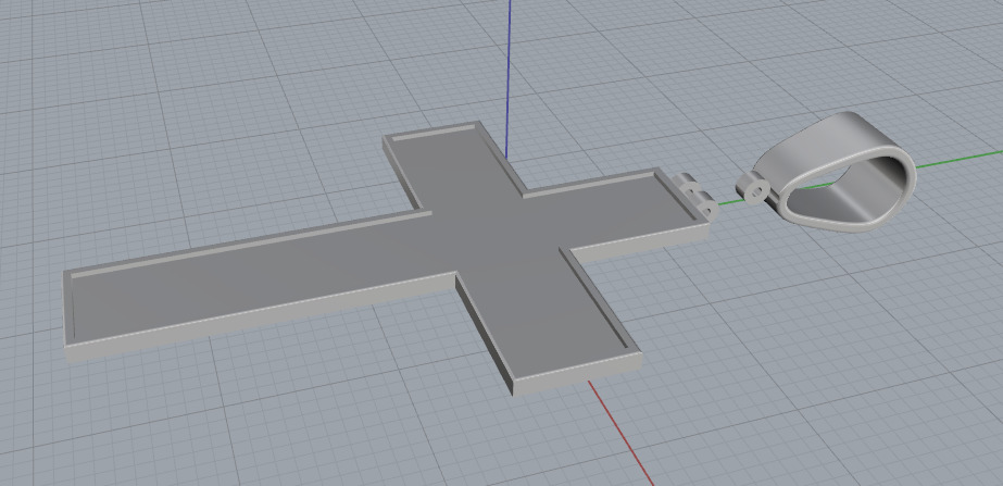 Pendant cross N013132 3D print model_2