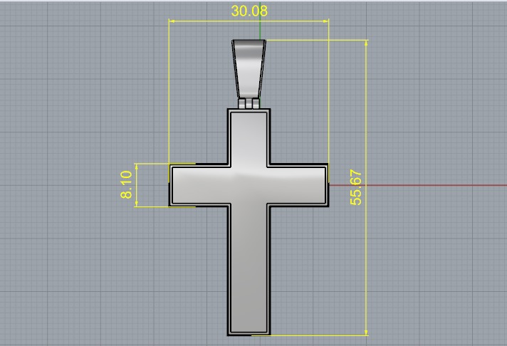 Pendant cross N013132 3D print model_6