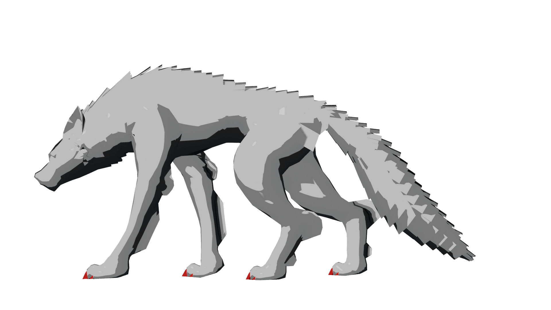 Stylized Dark Wolf 3D Model Game Ready Low-poly 3D model_4