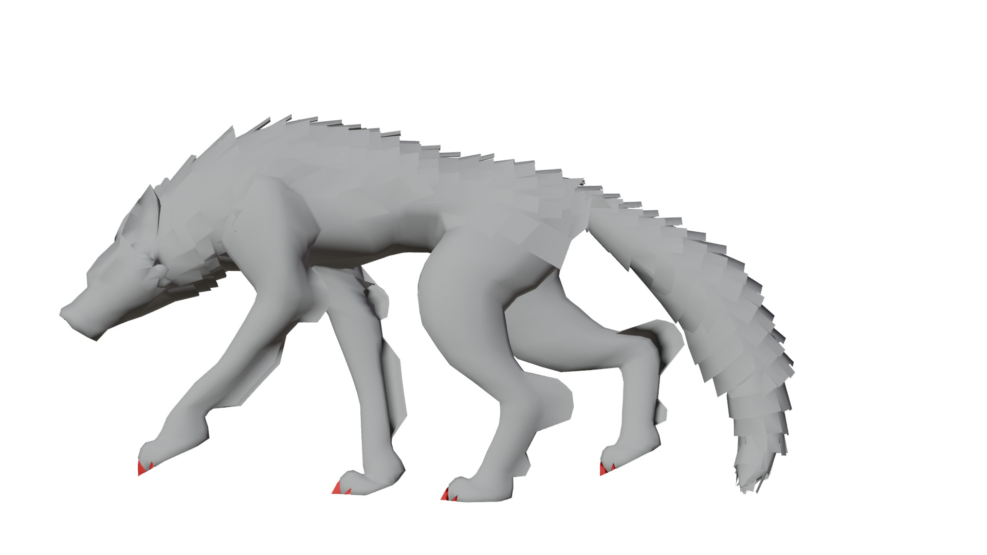 Stylized Dark Wolf 3D Model Game Ready Low-poly 3D model_3