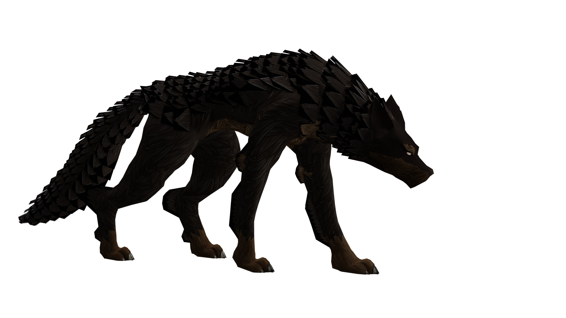 Stylized Dark Wolf 3D Model Game Ready Low-poly 3D model_8