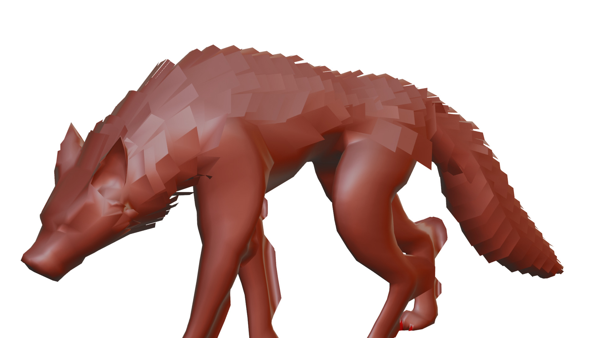 Stylized Dark Wolf 3D Model Game Ready Low-poly 3D model_6
