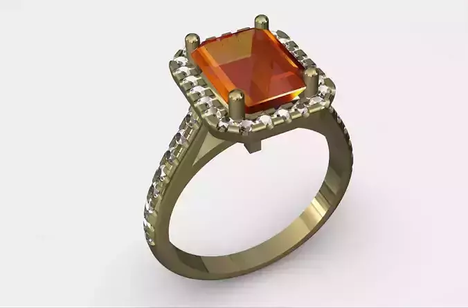 Emerald ring with diamonds