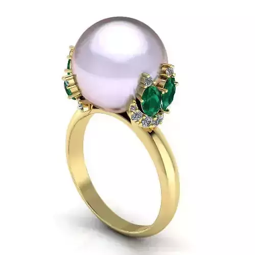 Pearl stone ring N013107