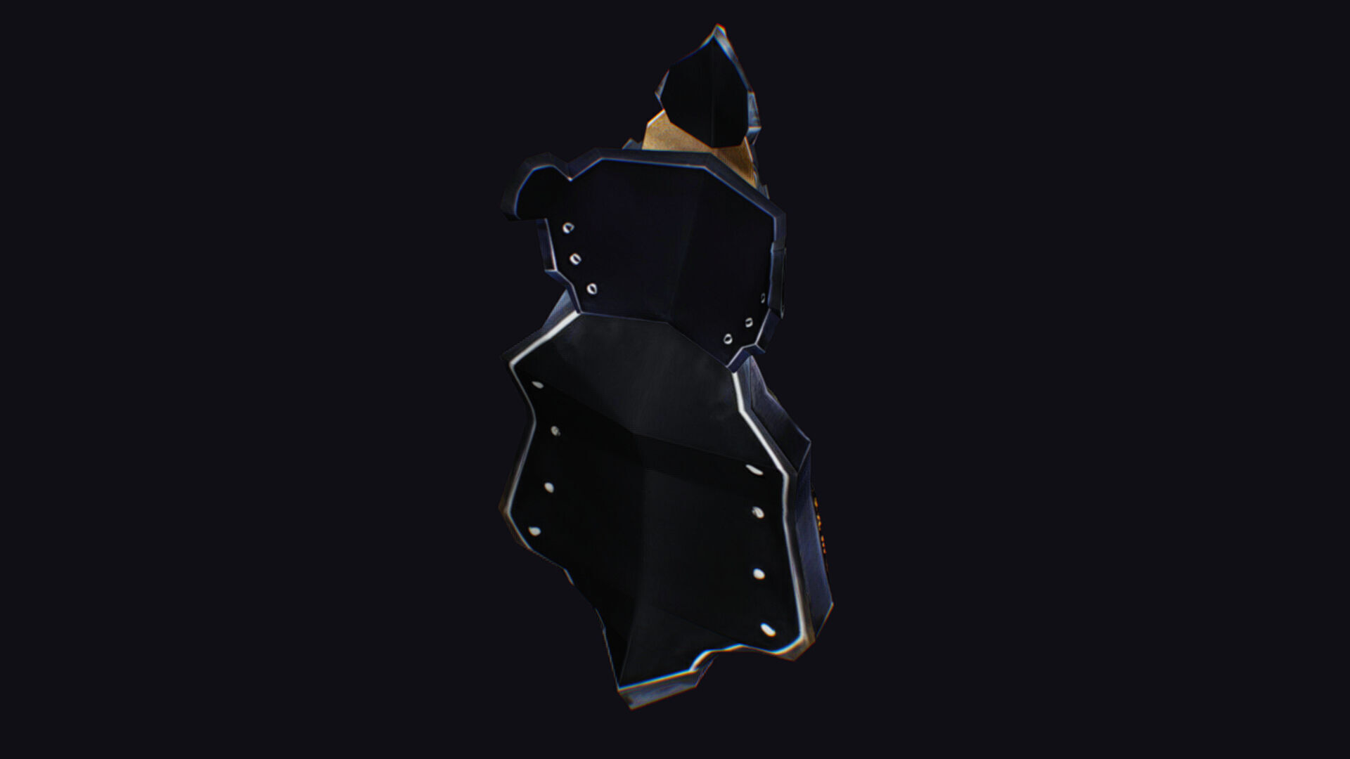 Shield Massive Great Large Heavy Armor Protection Golden Low-poly 3D model_6