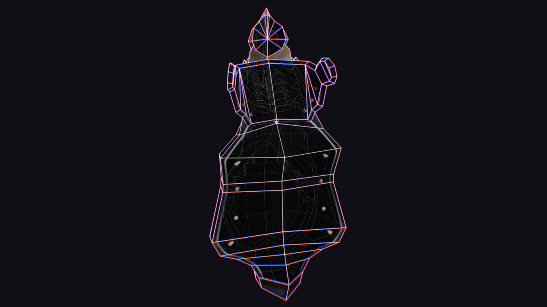 Shield Massive Great Large Heavy Armor Protection Golden Low-poly 3D model_17