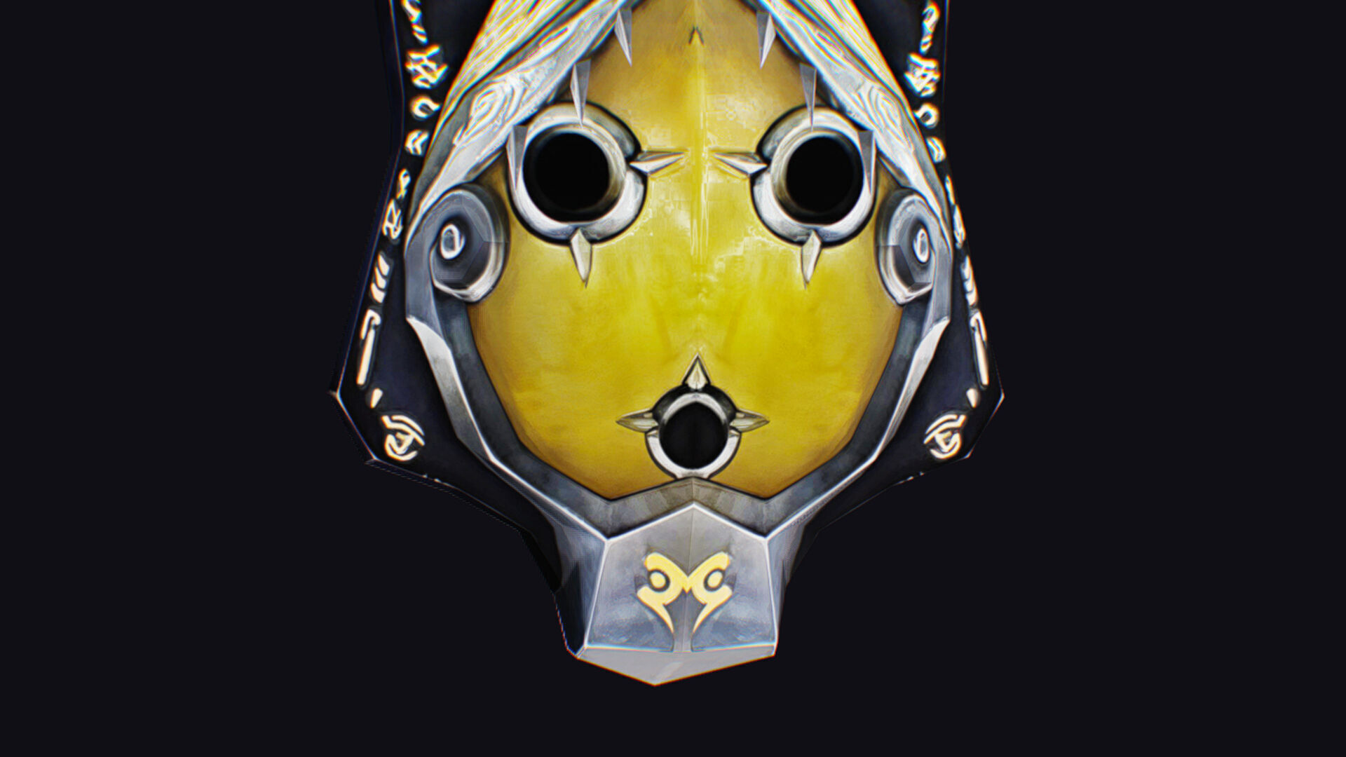 Shield Massive Great Large Heavy Armor Protection Golden Low-poly 3D model_12