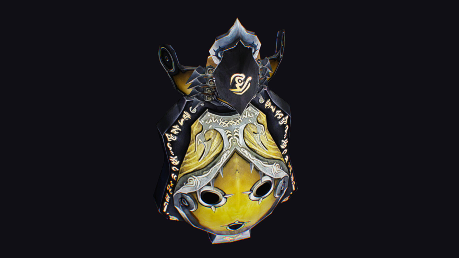 Shield Massive Great Large Heavy Armor Protection Golden Low-poly 3D model_8