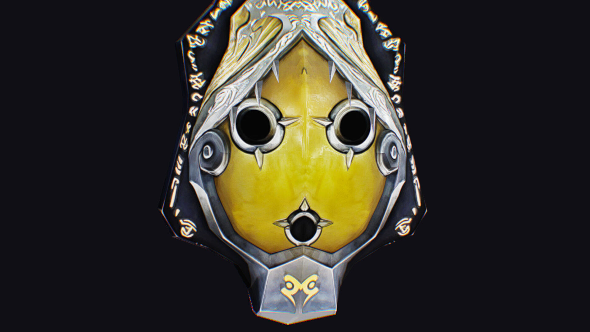 Shield Massive Great Large Heavy Armor Protection Golden Low-poly 3D model_11