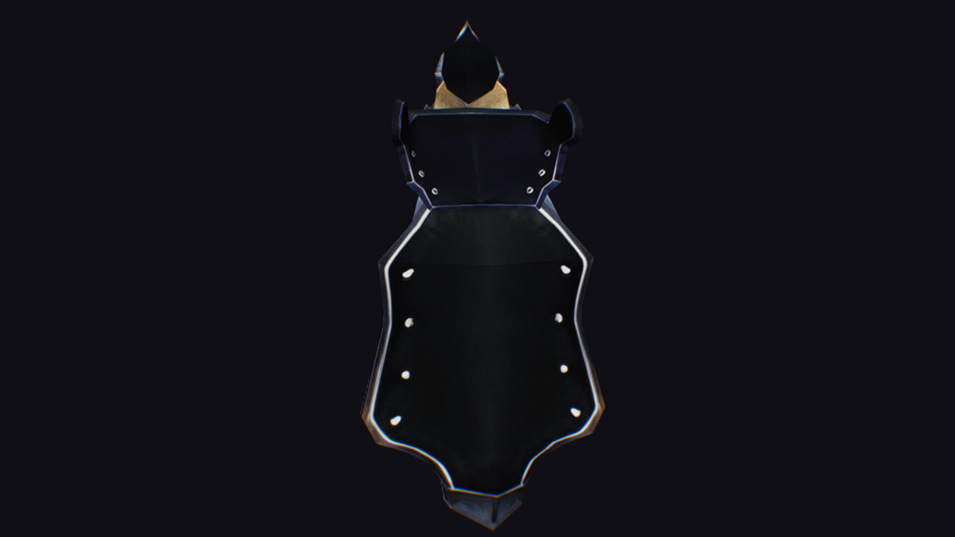 Shield Massive Great Large Heavy Armor Protection Golden Low-poly 3D model_5