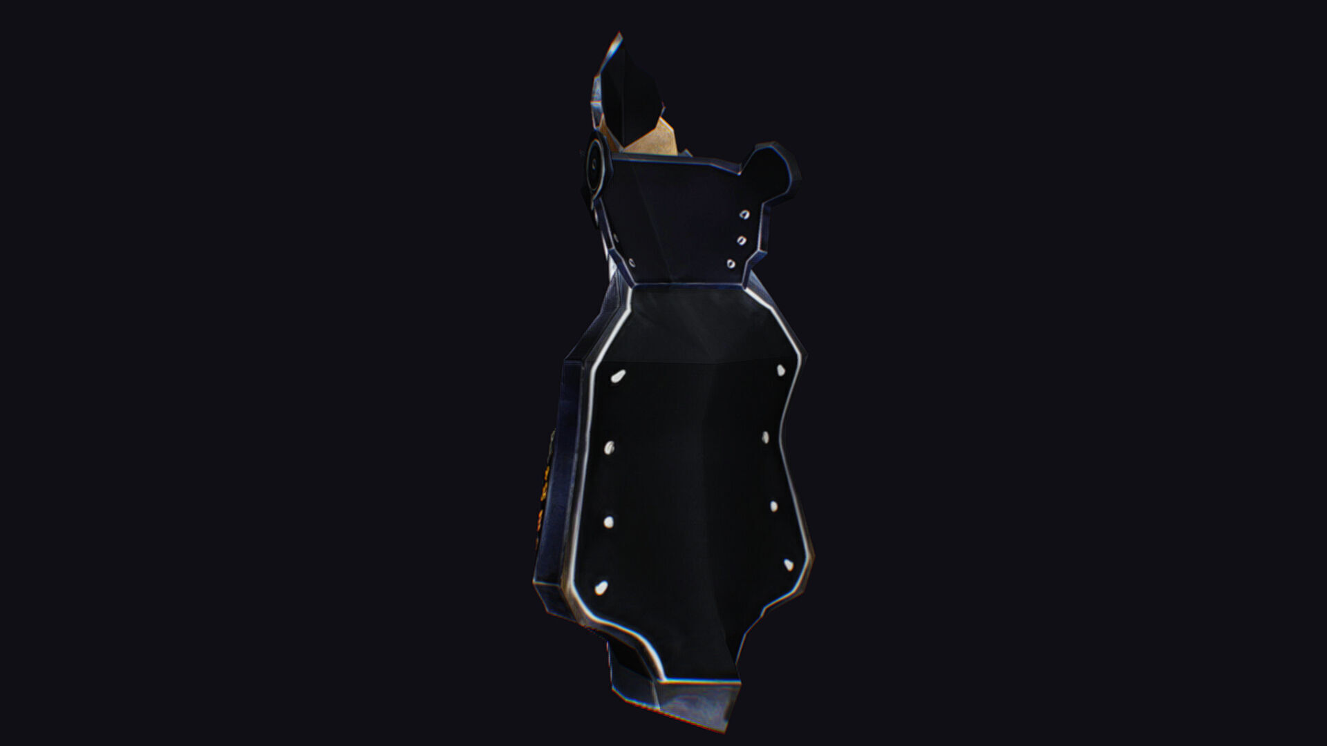 Shield Massive Great Large Heavy Armor Protection Golden Low-poly 3D model_4