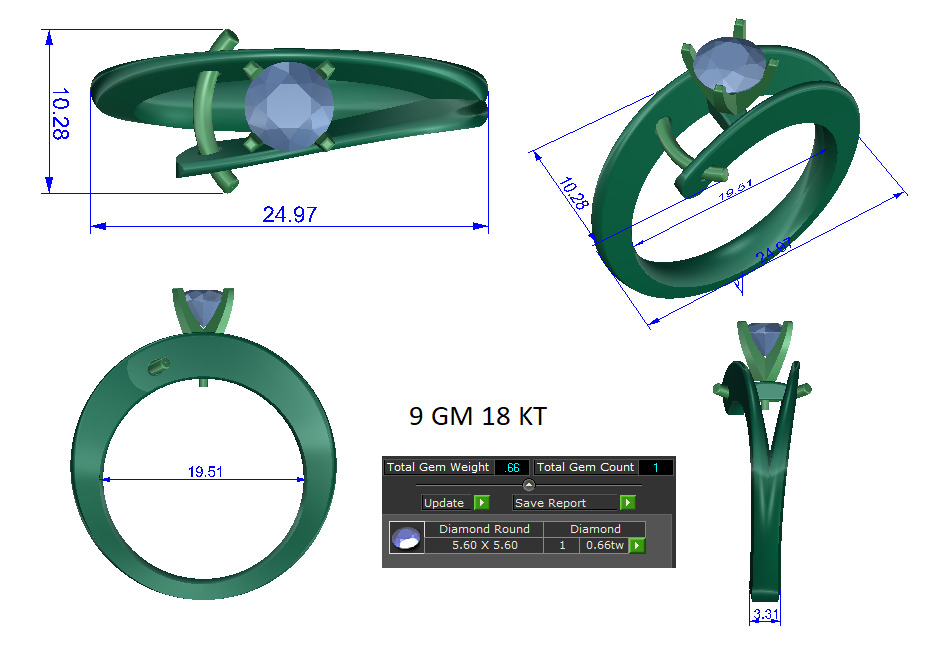 Women Ring Render 3dm STL OBJ FBX Details 3D print model_1