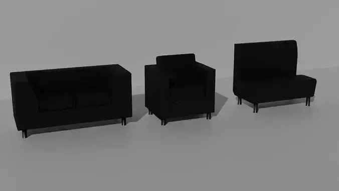 Mini set of office sofa models