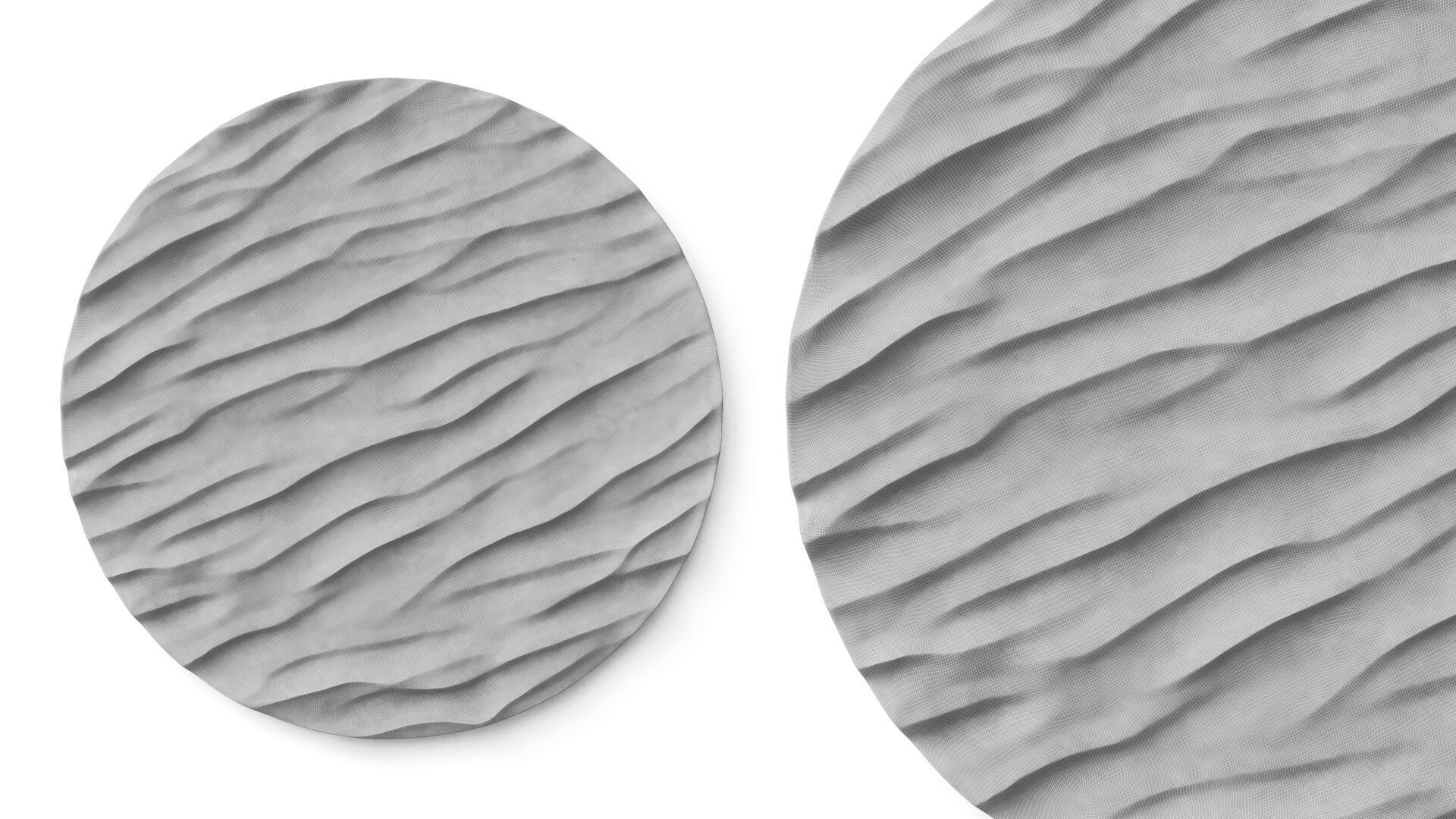 Wall art panel 04 Round wave 3D model_4