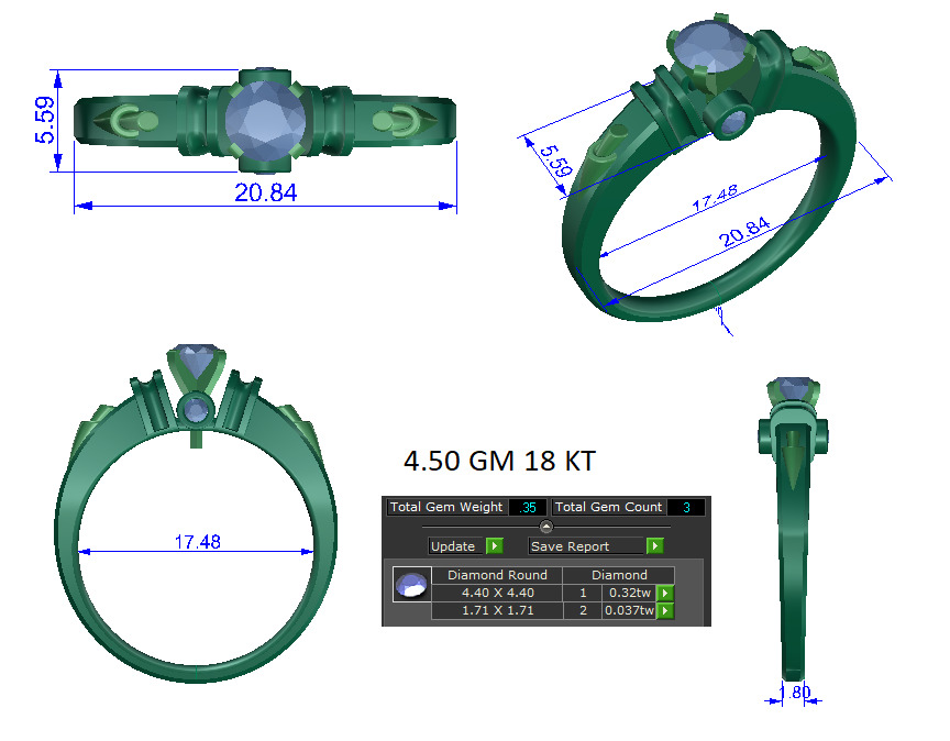 Women Ring  Render 3dm STL OBJ FBX Details 3D print model_1
