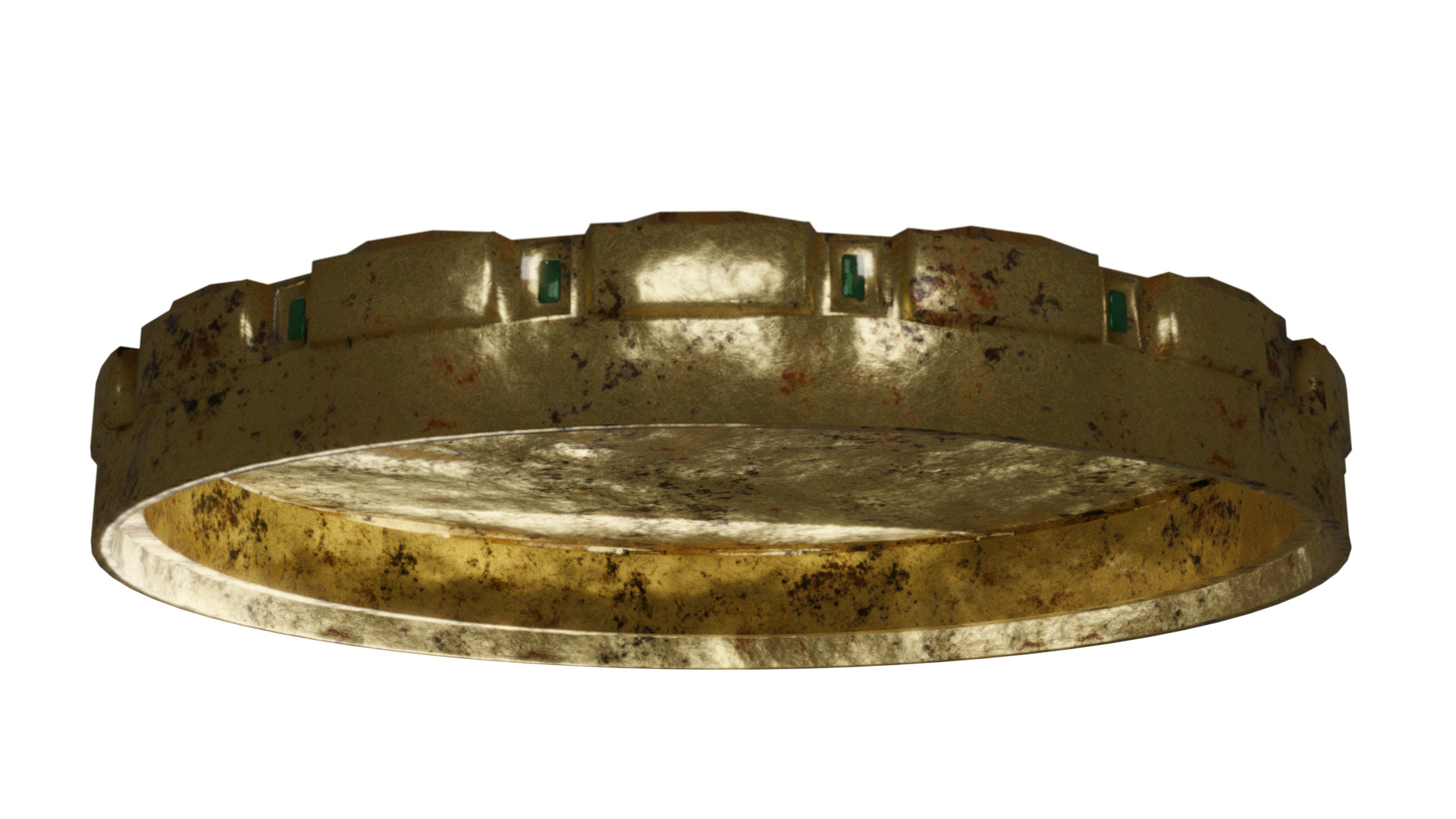 Golden Grinder 3D - Realistic 4-Piece with Emerald Inlay 3D model_5