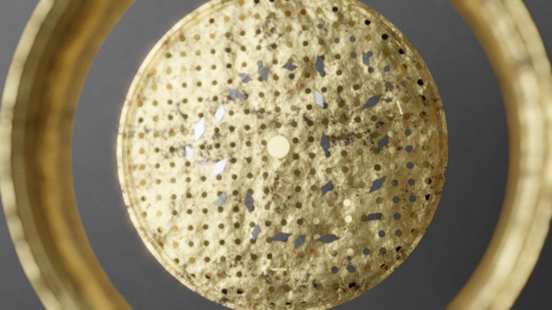 Golden Grinder 3D - Realistic 4-Piece with Emerald Inlay 3D model_2