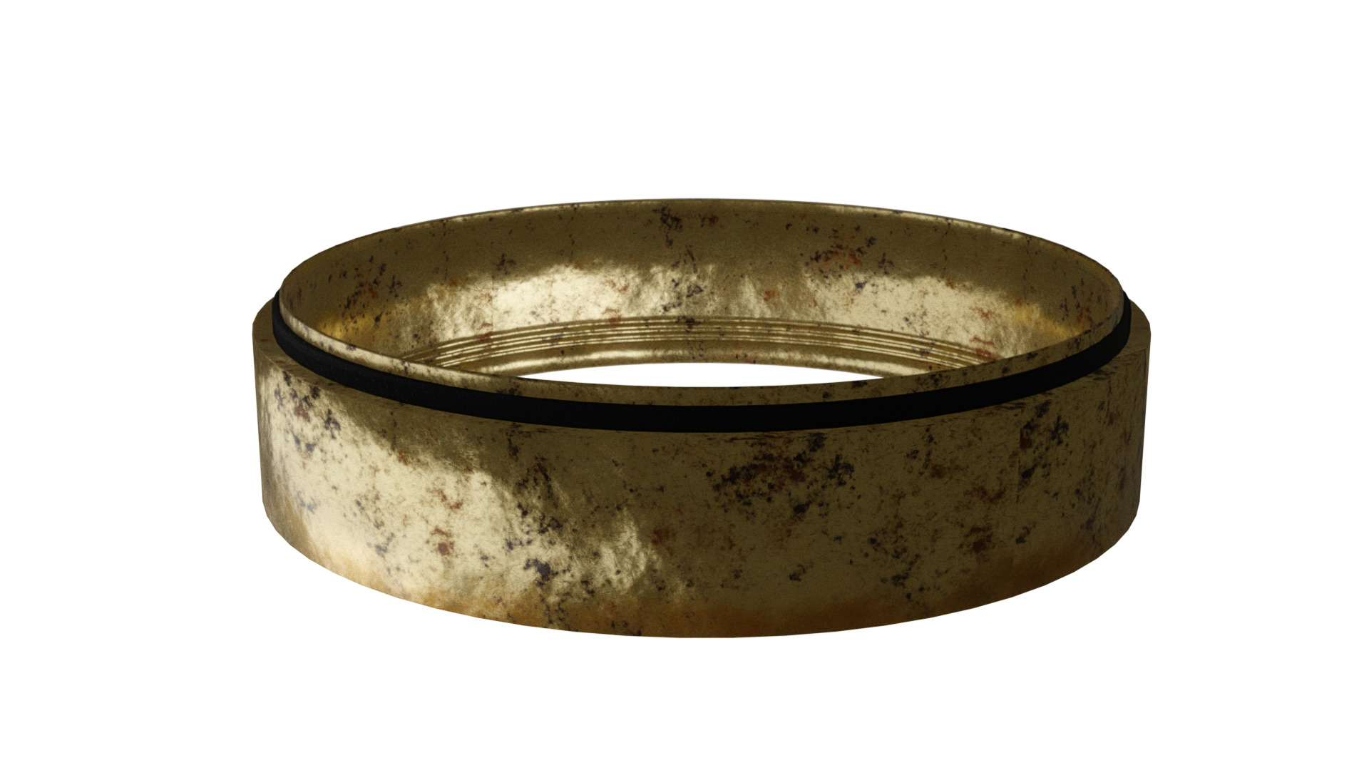 Golden Grinder 3D - Realistic 4-Piece with Emerald Inlay 3D model_7