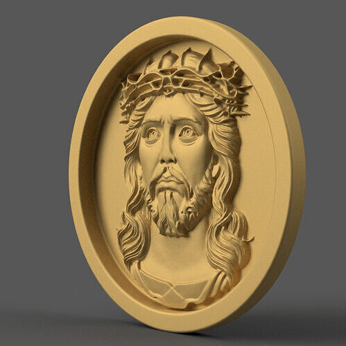 Jesus Christ Crowned Head 3D STL Model for Decoration 1 3D print model