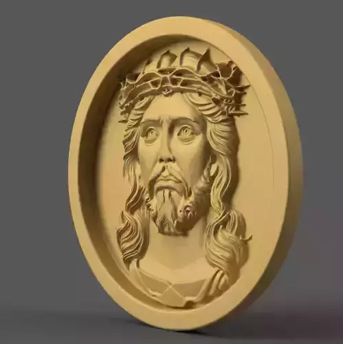 Jesus Christ Crowned Head 3D STL Model for Decoration 1 3D print model