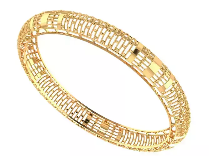 94 Urvi Grid Gold Bangle 62MM-11gm