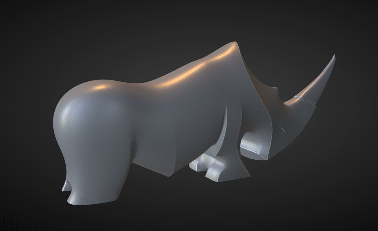 Rinoceronte escultura 1 3D print model_3