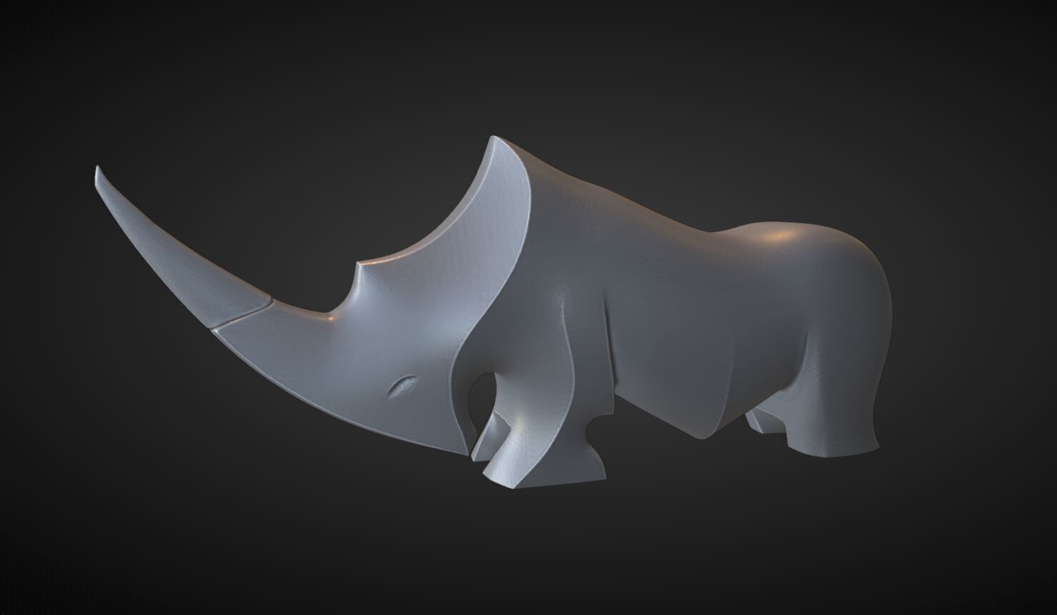 Rinoceronte escultura 1 3D print model_2