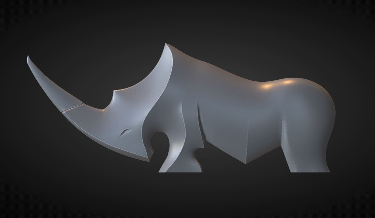 Rinoceronte escultura 1 3D print model_1