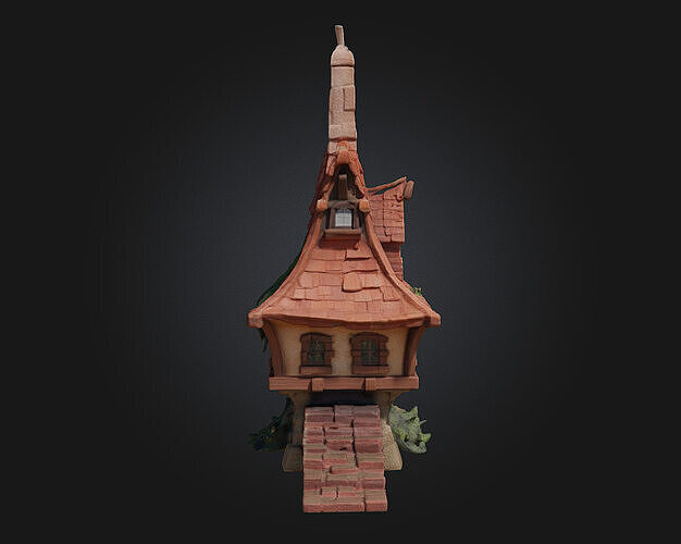 Enchanted Cottage  Whimsy Dwelling of Magic and Mystery 3D model 5