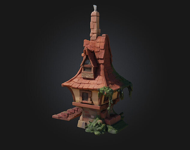 Enchanted Cottage  Whimsy Dwelling of Magic and Mystery 3D model 3