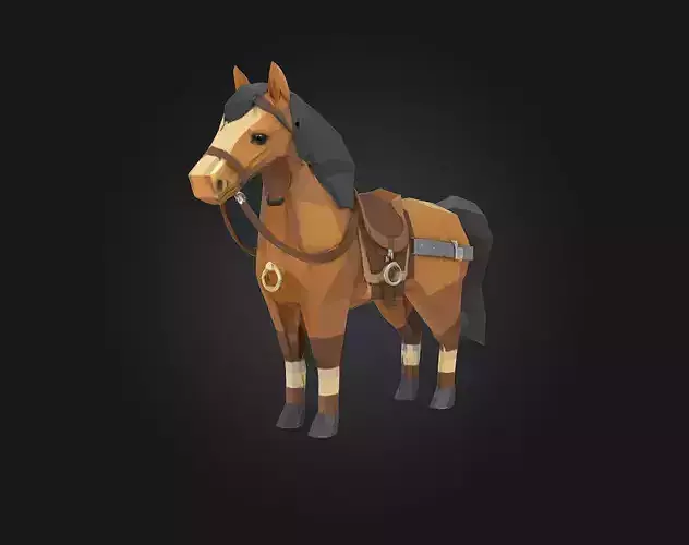Polygonal Pony  Low-Poly Charm with High-Quality Whimsy
