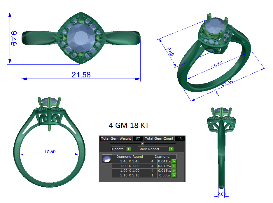 Women Ring  Render 3dm STL OBJ FBX Details 3D print model_1