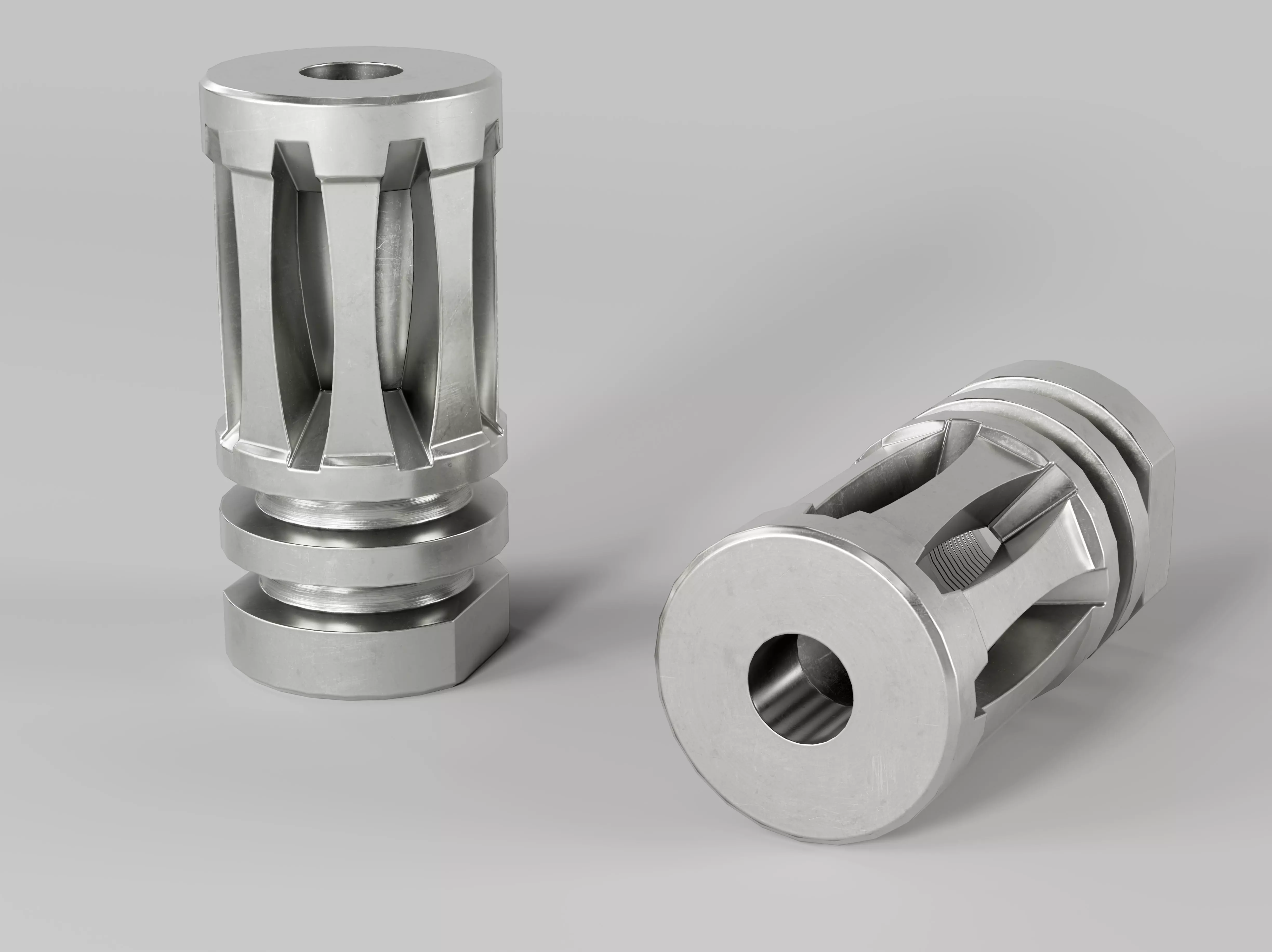 A2 Muzzle Brake 5 56 and 223 Low-poly 3D model_0