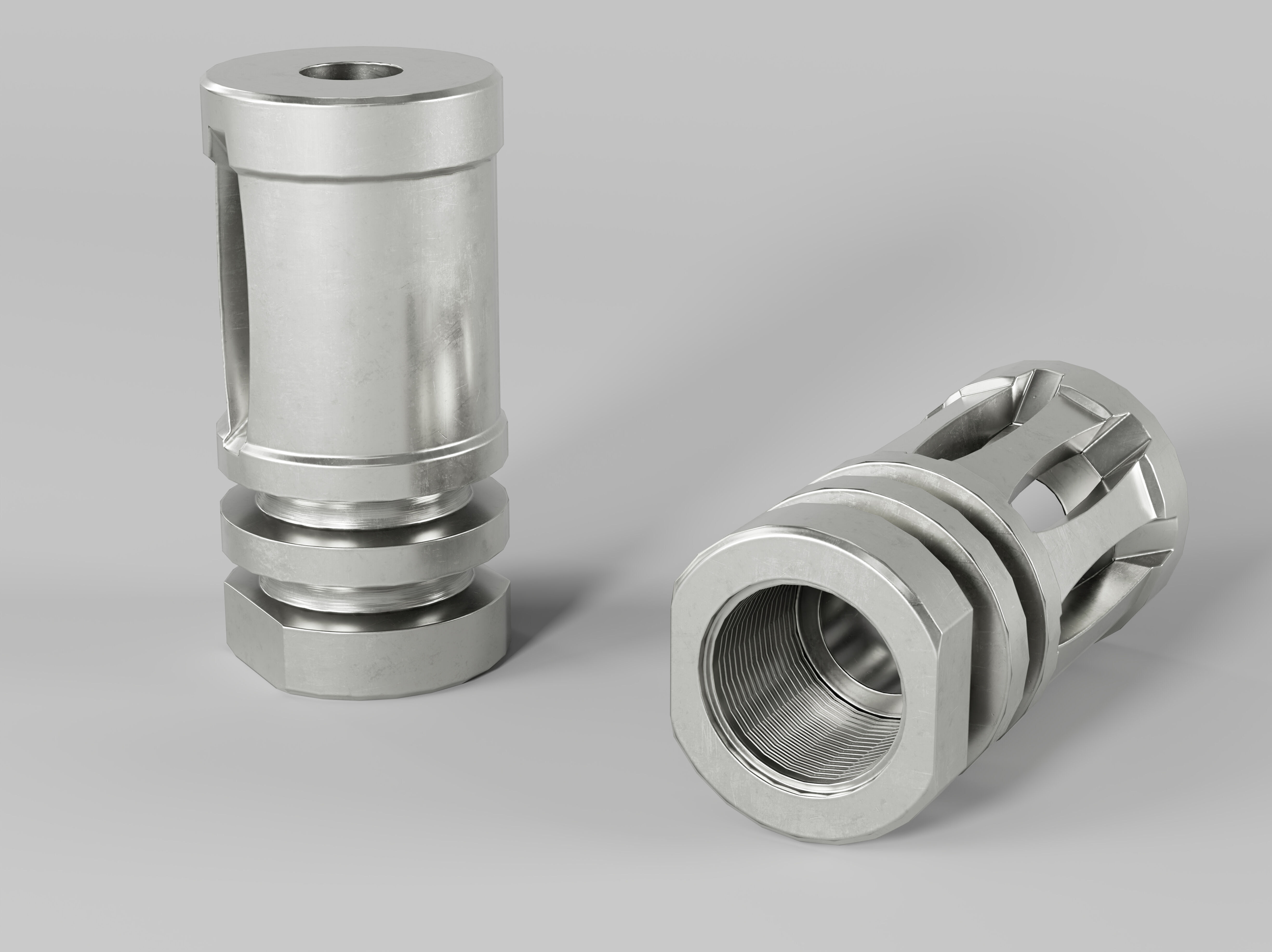 A2 Muzzle Brake 5 56 and 223 Low-poly 3D model_2