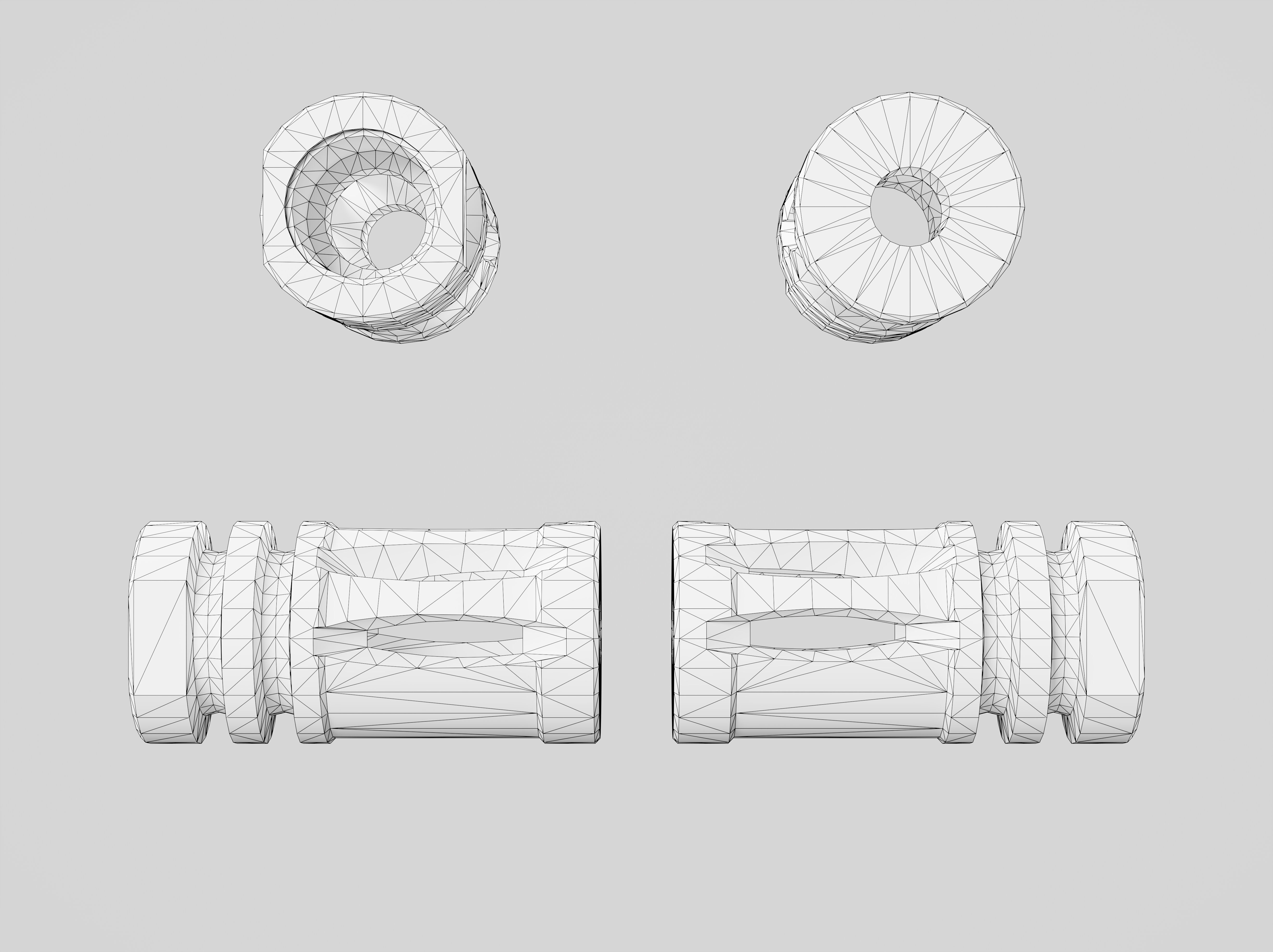 A2 Muzzle Brake 5 56 and 223 Low-poly 3D model_6