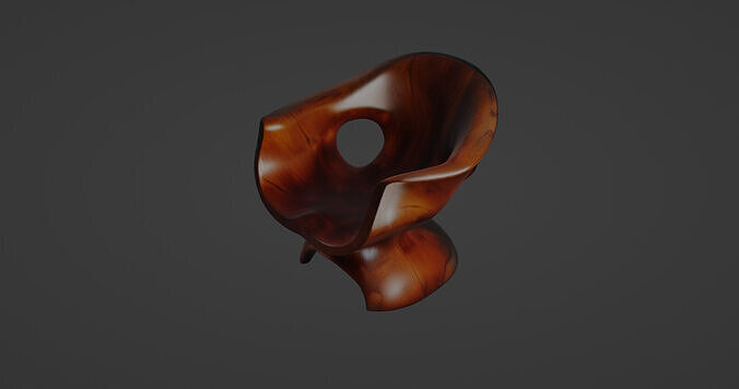 Sculptural Organic Wood Armchair 3D model