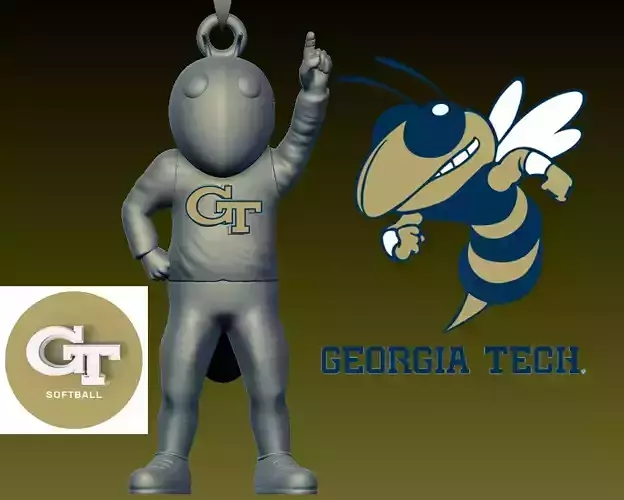 Necklaces BUZZ GEORGIA TECH YELLOW JACKETS - Hanging Figurine