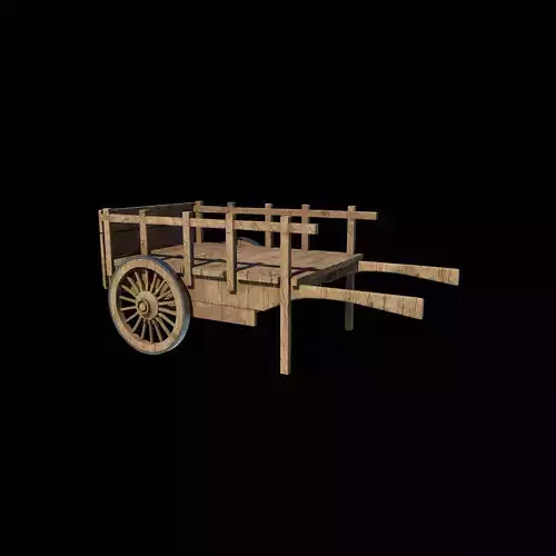 Wooden Trader Cart 3D model